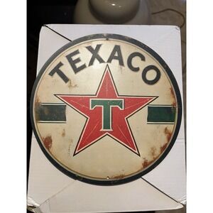 TEXACO Gasoline Service Metal Sign Used Retro Style Pin Up Gas Oil Station Pump